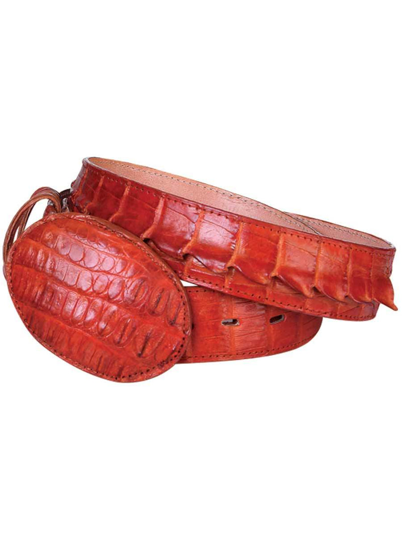 Men's Cowboy Exotic Belt Caiman Tail Cognac