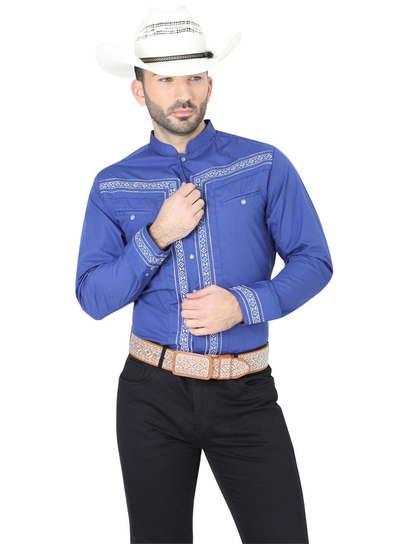 Men's Charro Shirt El General Royal Blue