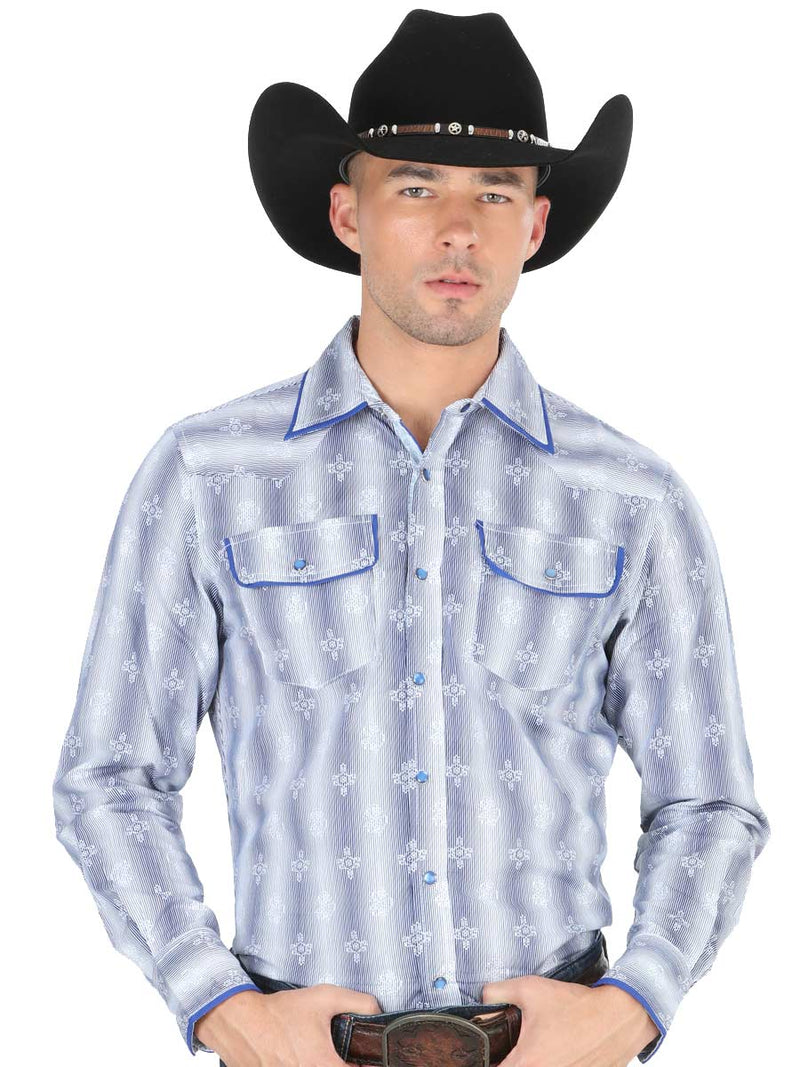 Men's Cowboy Shirt El General Royal Blue