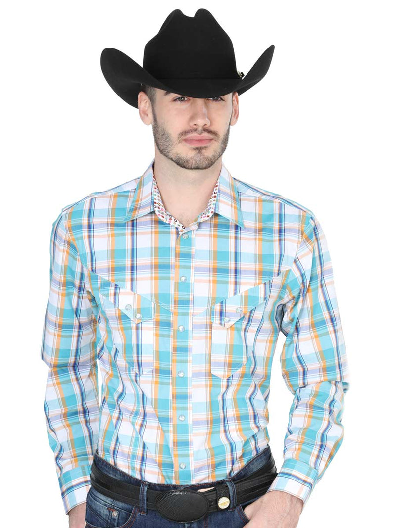 Men's Cowboy Shirt Centenario Aqua