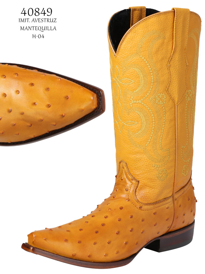 Men's Cowboy Imitation Boot El Senor De Los Cielos Ostrish Buttercup