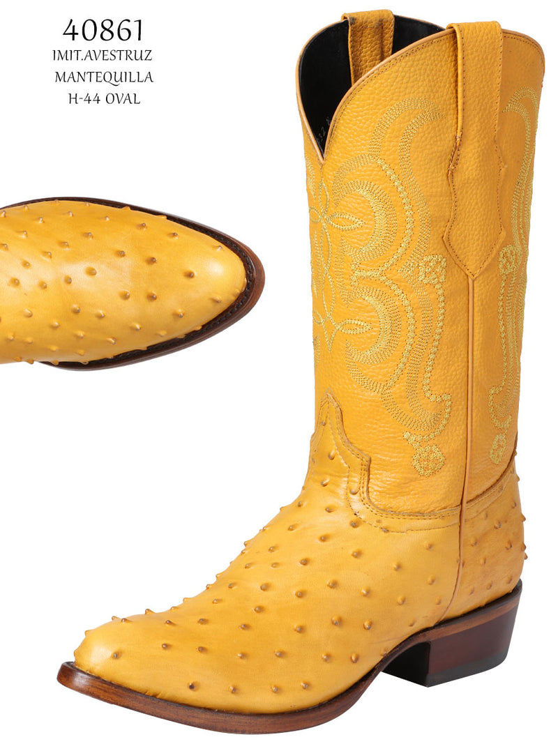 Men's Cowboy Imitation Boot El Senor De Los Cielos Ostrish Buttercup
