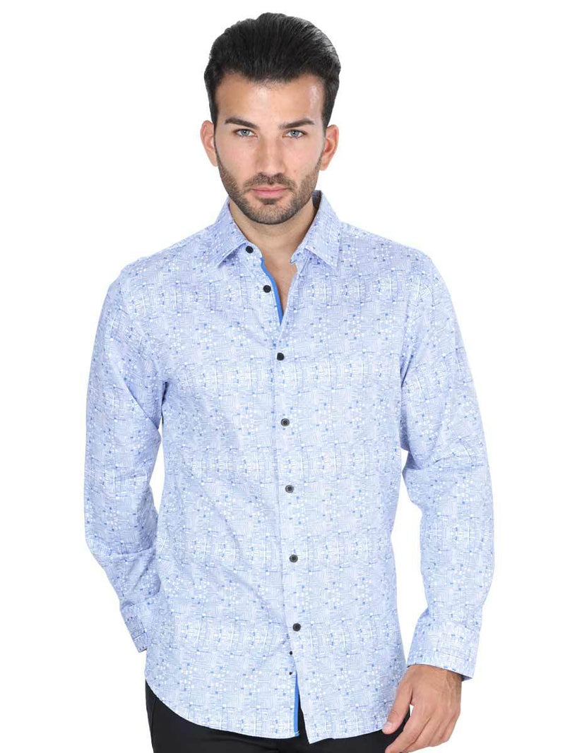 Men's Casaul Shirt Centenario Satin Blue