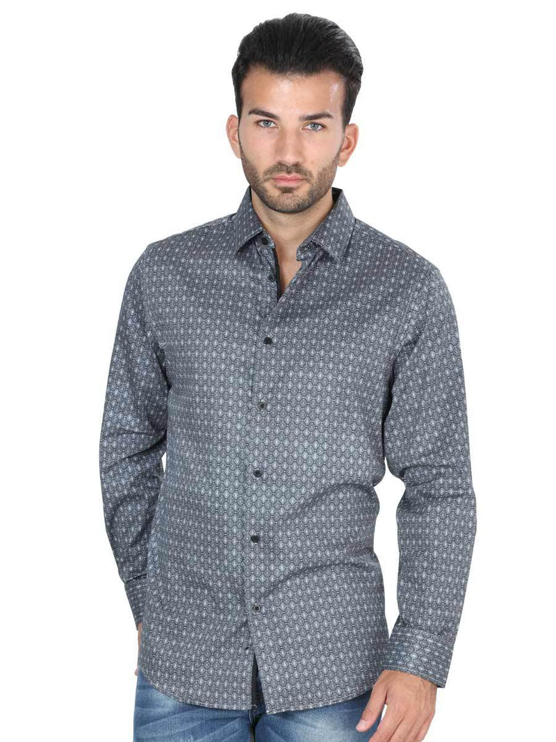 Men's Casaul Shirt Centenario Satin Blue