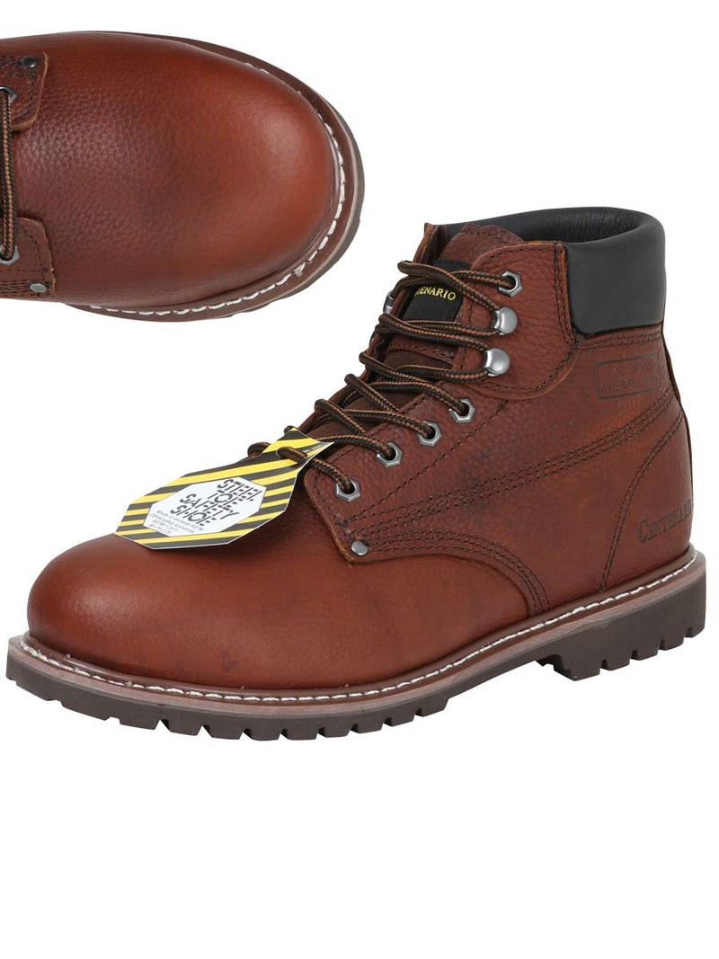 Men's Work Shoe Centenario Steel Toe Leather Cherry