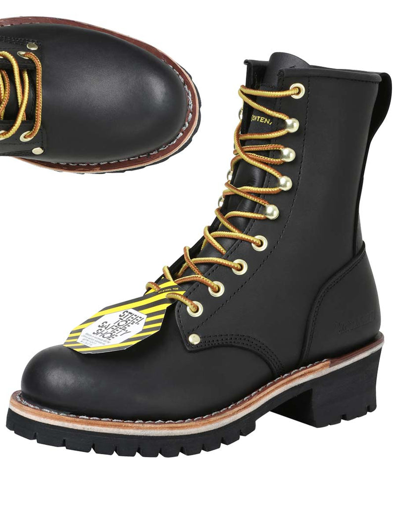 Men's Work Boot Centenario Steel Toe Leather Black
