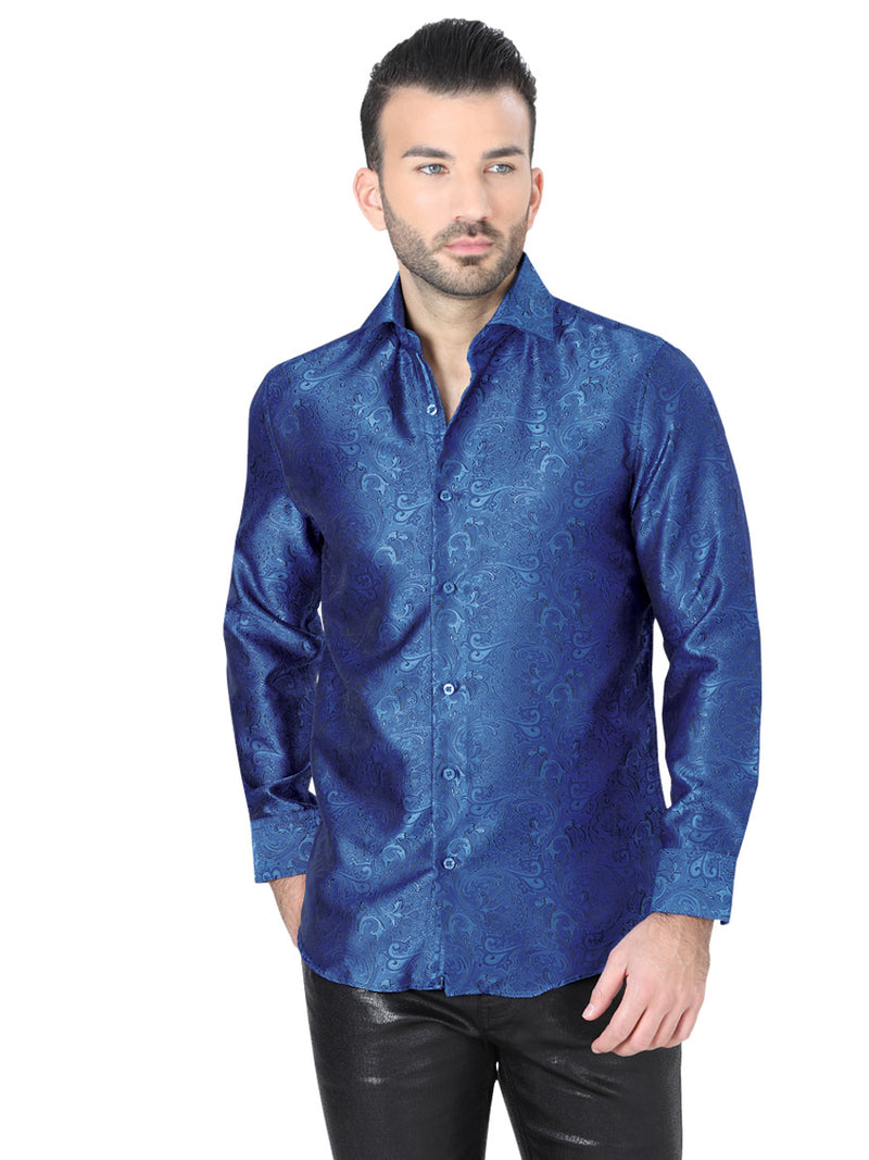 Camisa Casual M/ Larga Centenario 10 100% Polyester Azul