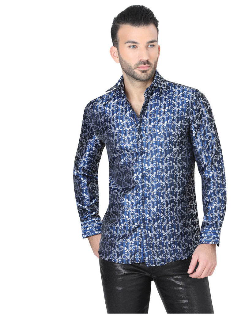 Camisa Casual M/ Larga Centenario 9 100% Polyester Azul