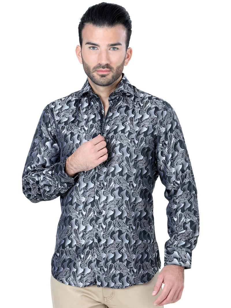 Camisa Casual M/ Larga Centenario Yh392-a 100% Polyester Gris