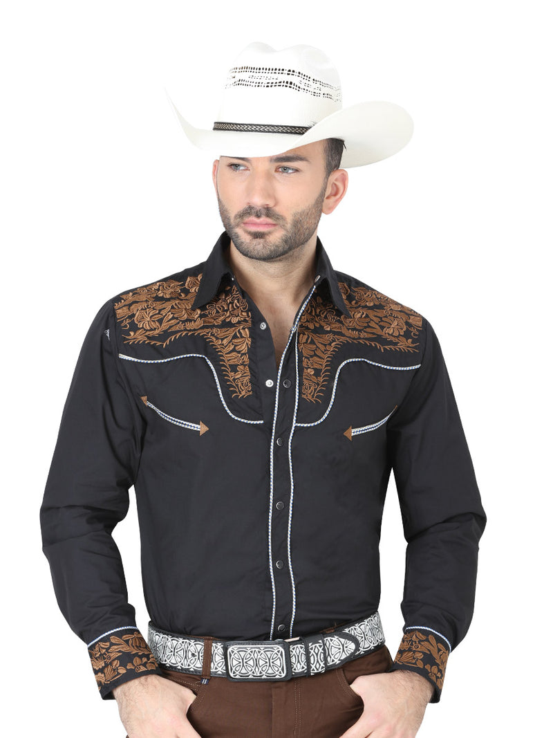 Camisa Vaquera M/ Larga El General S2018-9b 60% Cotton 40% Polyester Negro