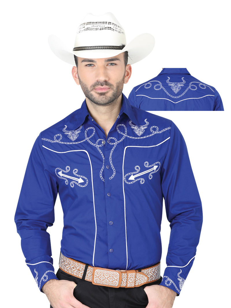 Camisa Vaquera M/ Larga El General S2018-10a 60% Cotton 40% Polyester Azul