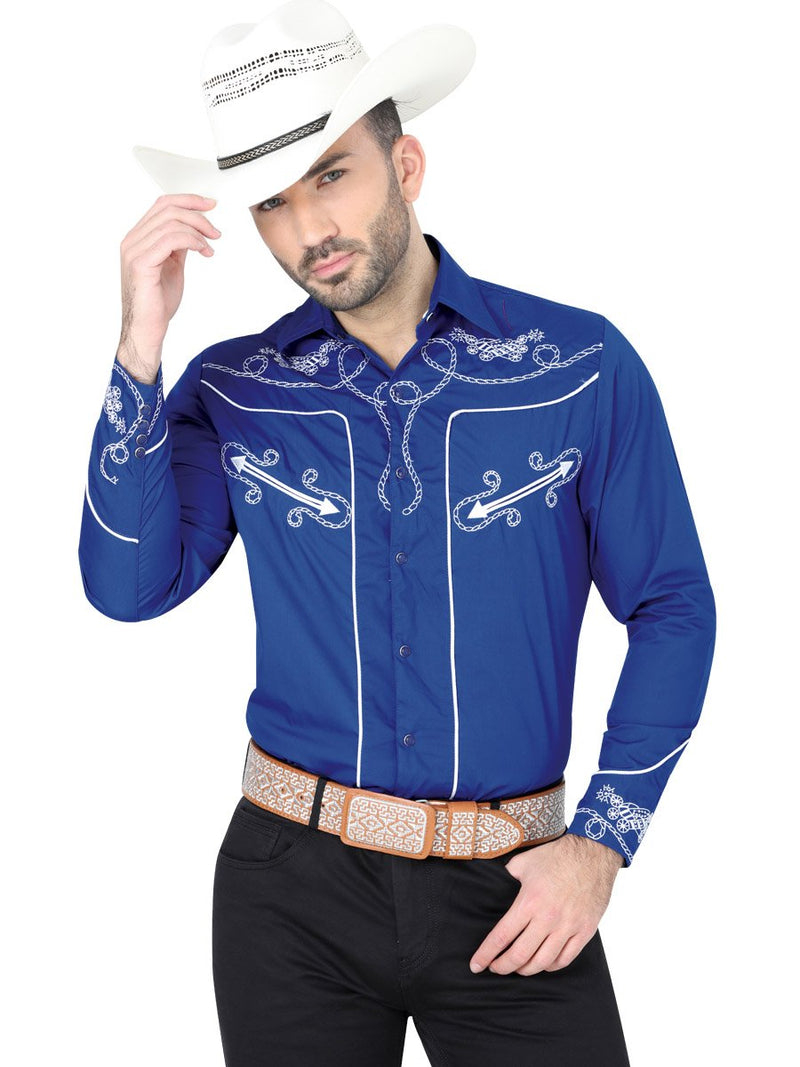 Camisa Vaquera M/ Larga El General S2018-10c 60% Cotton 40% Polyester Azul